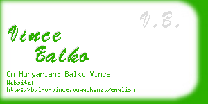 vince balko business card